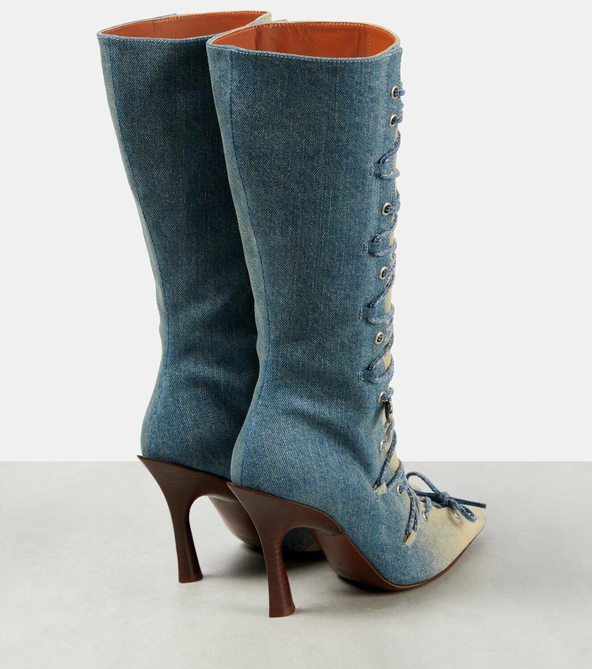Acne Studios Bitten denim knee-high boots Acne Studios