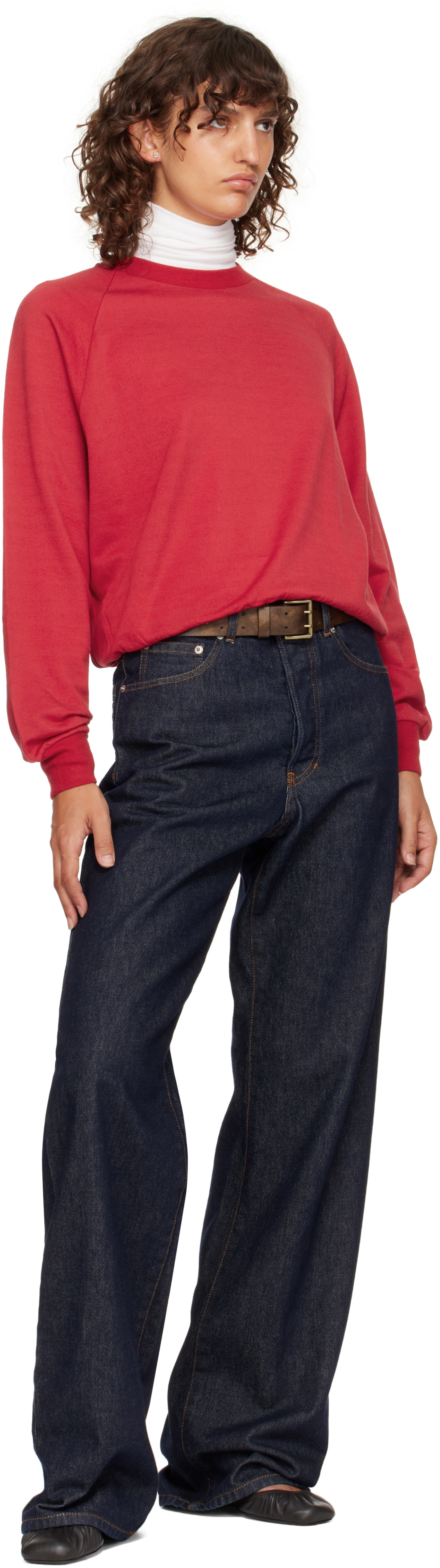 AURALEE Brown Two-Hole Buckle Belt