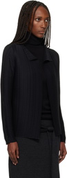 ISSEY MIYAKE Black Wooly Pleats Cardigan