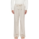 Tekla Brown & Off-White Poplin Pyjama Pants