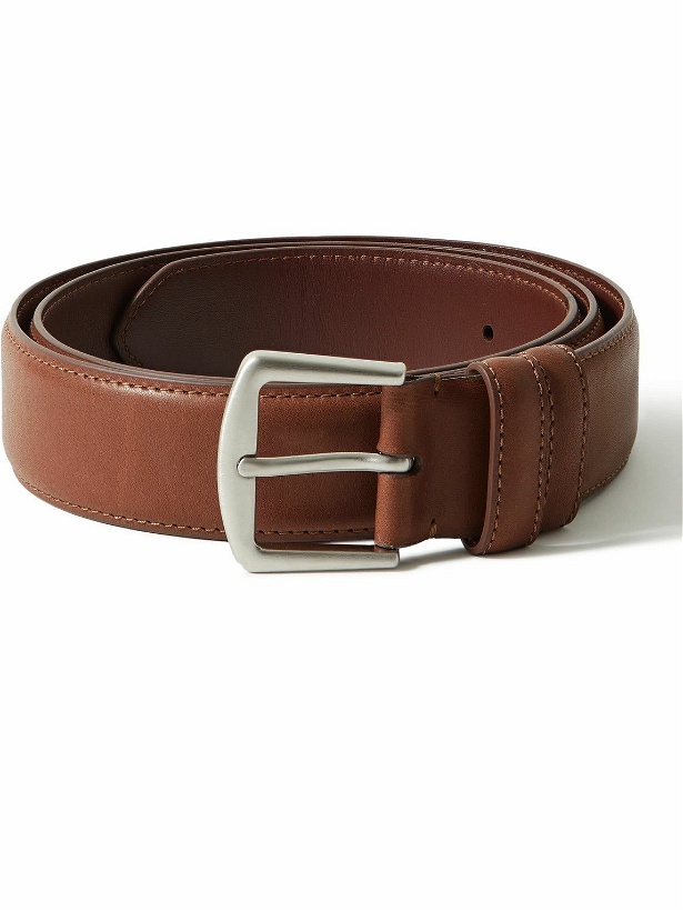 Photo: Loro Piana - Alsavel 3cm Leather Belt - Brown