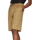 CMMN SWDN Beige Jayson Double Pleat Shorts