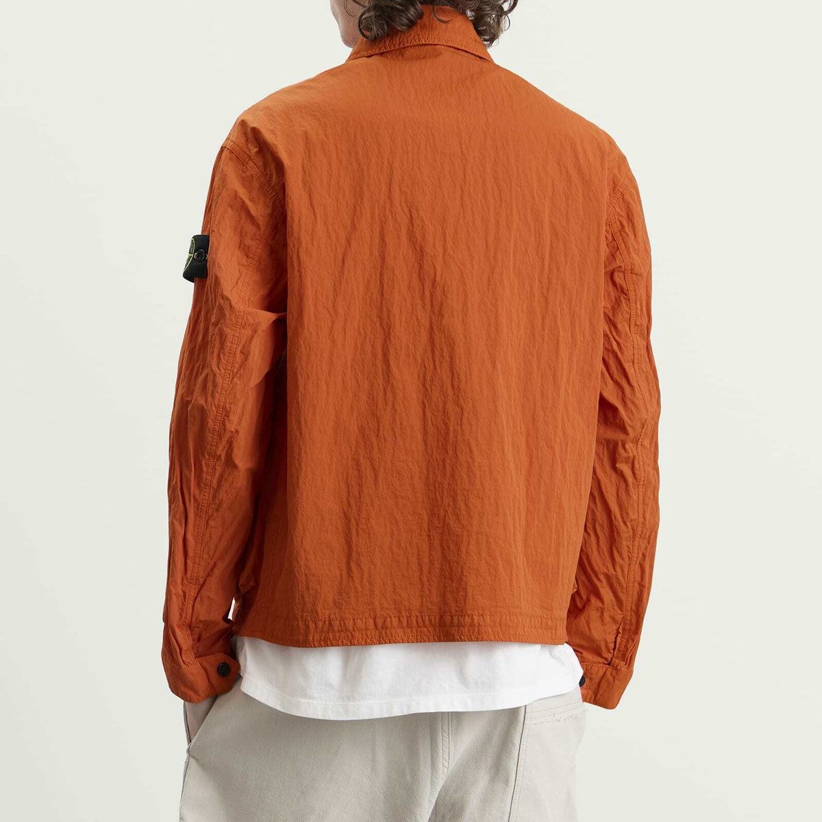 Stone Island Men's Warp Rib Nylon-TC Coach Jacket in Burnt Orange