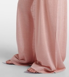 Alaïa Semi-sheer linen and silk wide-leg pants