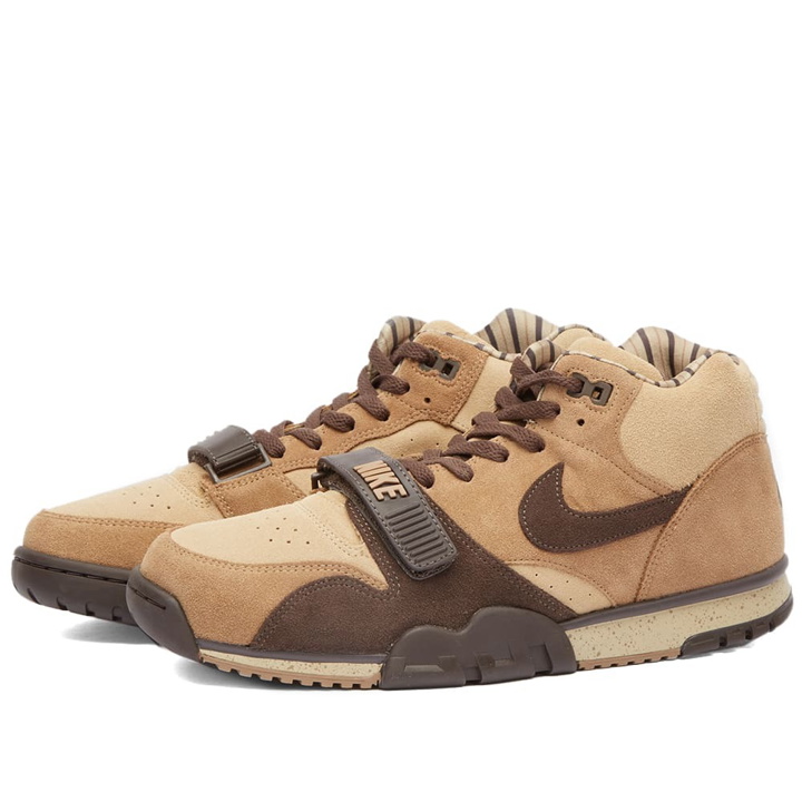 Photo: Nike Men's Air Trainer 1 'Japan OG' Sneakers in Hay/Baroque Brown/Taupe