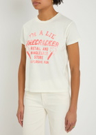 Mother The Boxy Goodie Goodie Printed Cotton T-shirt White