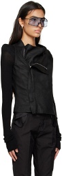 Rick Owens Black Cobra Leather Jacket