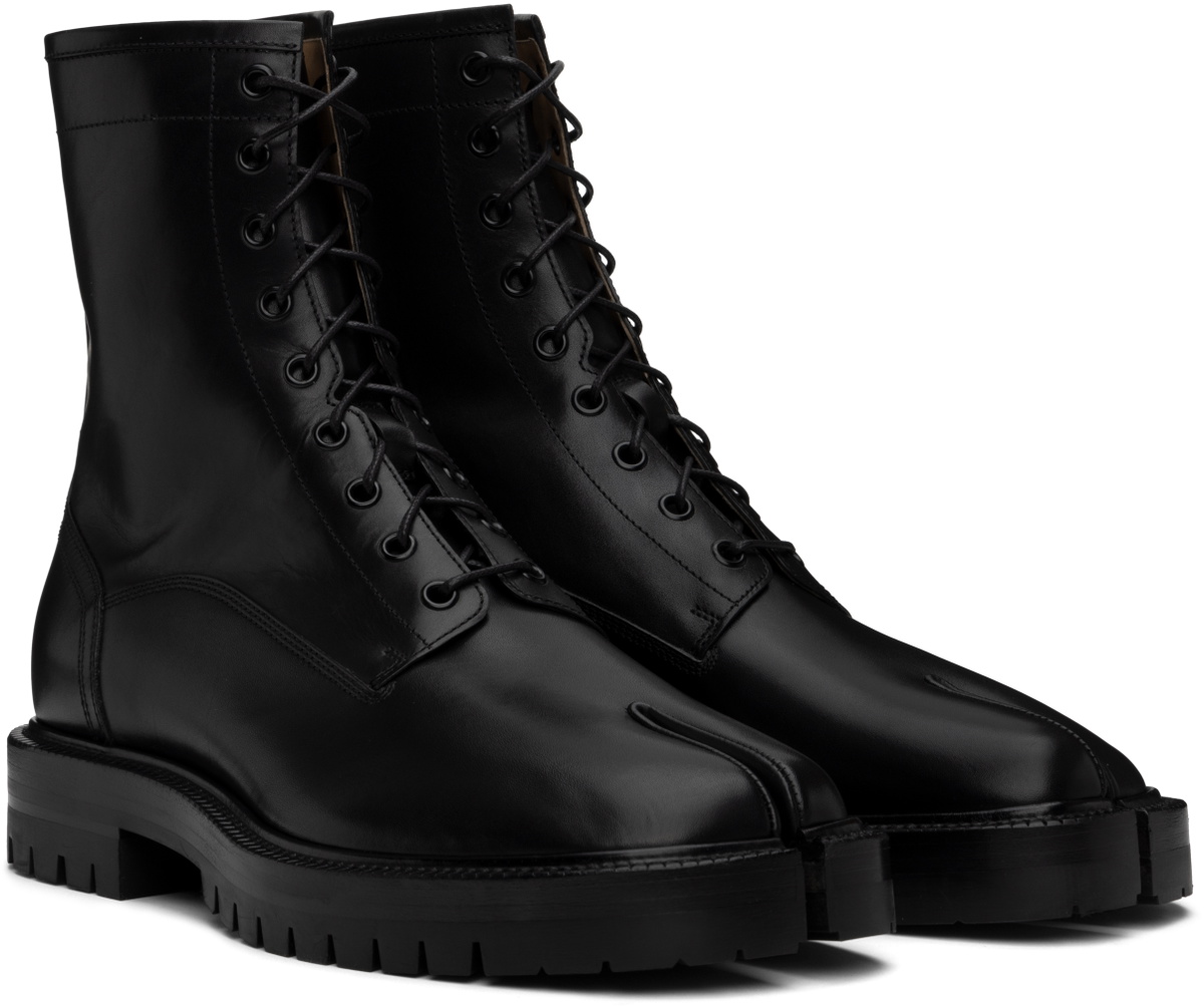 Maison Margiela Black Tabi County Combat Boots Maison Margiela
