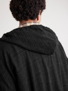 424 - HOORSENBUHS Cropped Embroidered Cotton Zip-Up Hoodie - Black