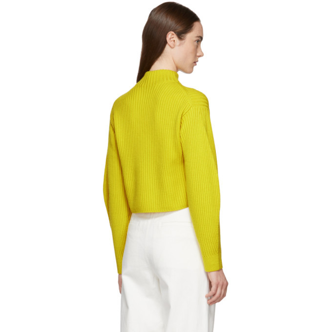 Tibi Yellow Structured Pullover Sweater