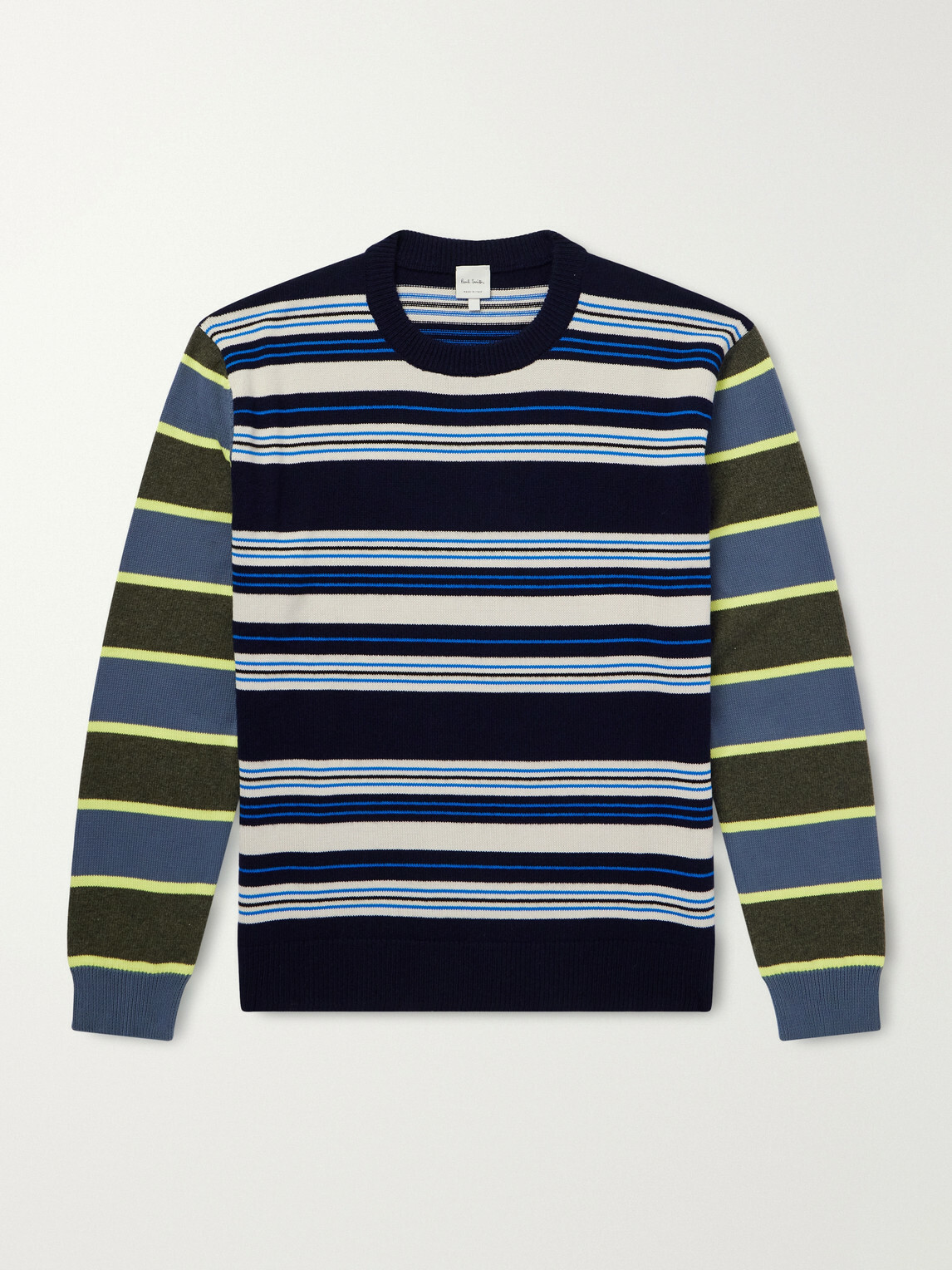Paul Smith - Striped Wool and Cotton-Blend Sweater - Blue
