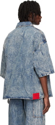 KUSIKOHC Blue Multi Rivet Denim Shirt