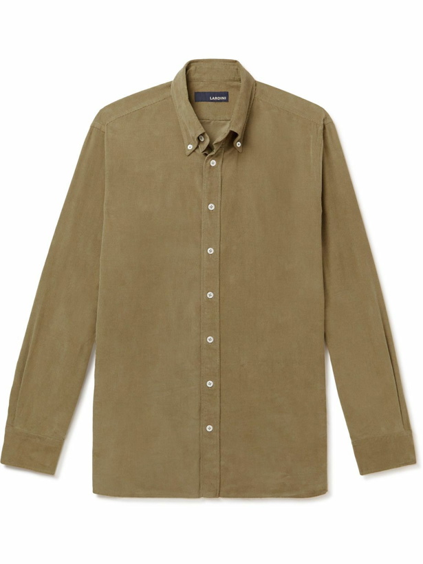 Photo: Lardini - Button-Down Collar Cotton-Corduroy Shirt - Brown