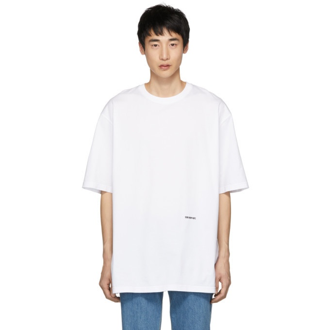 Photo: Calvin Klein 205W39NYC White Embroidered Logo T-Shirt