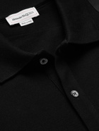 ALEXANDER MCQUEEN - Slim-Fit Harness-Detailed Cotton-Piqué Polo Shirt - Black