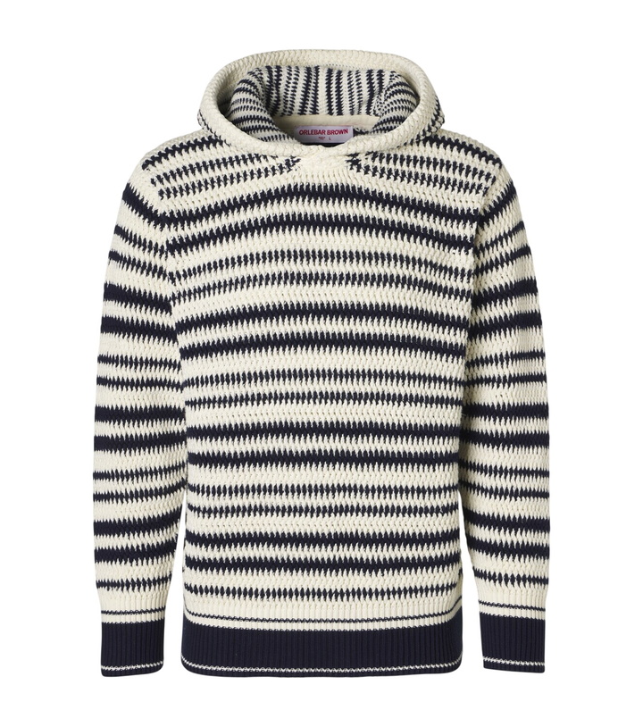 Photo: Orlebar Brown Kirk striped crochet cotton hoodie