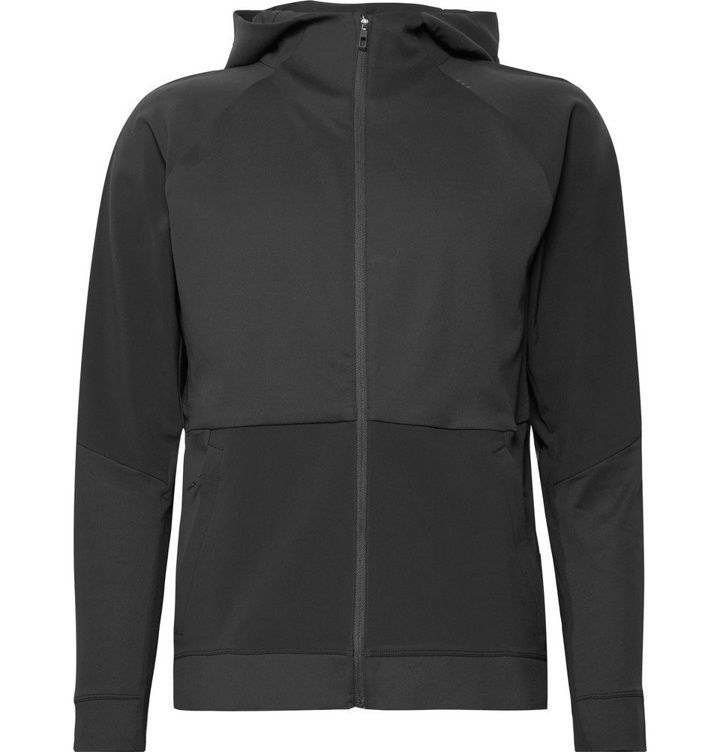 Photo: Lululemon - Cross Challenger Stretch-Nylon and Textured Stretch-Jersey Zip-Up Hoodie - Black