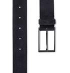 Hugo Boss - 4cm Calindo Suede Belt - Blue