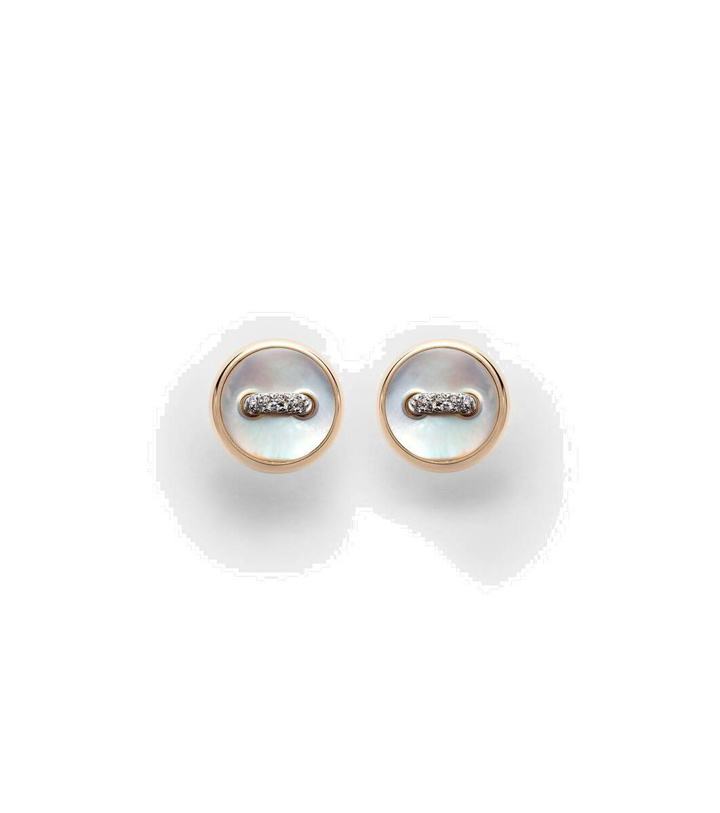 Photo: Pomellato Pom Pom Dot 18kt rose gold earrings with mother of pearl and diamonds