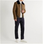 Yves Salomon - Slim-Fit Shearling-Lined Suede Bomber Jacket - Brown