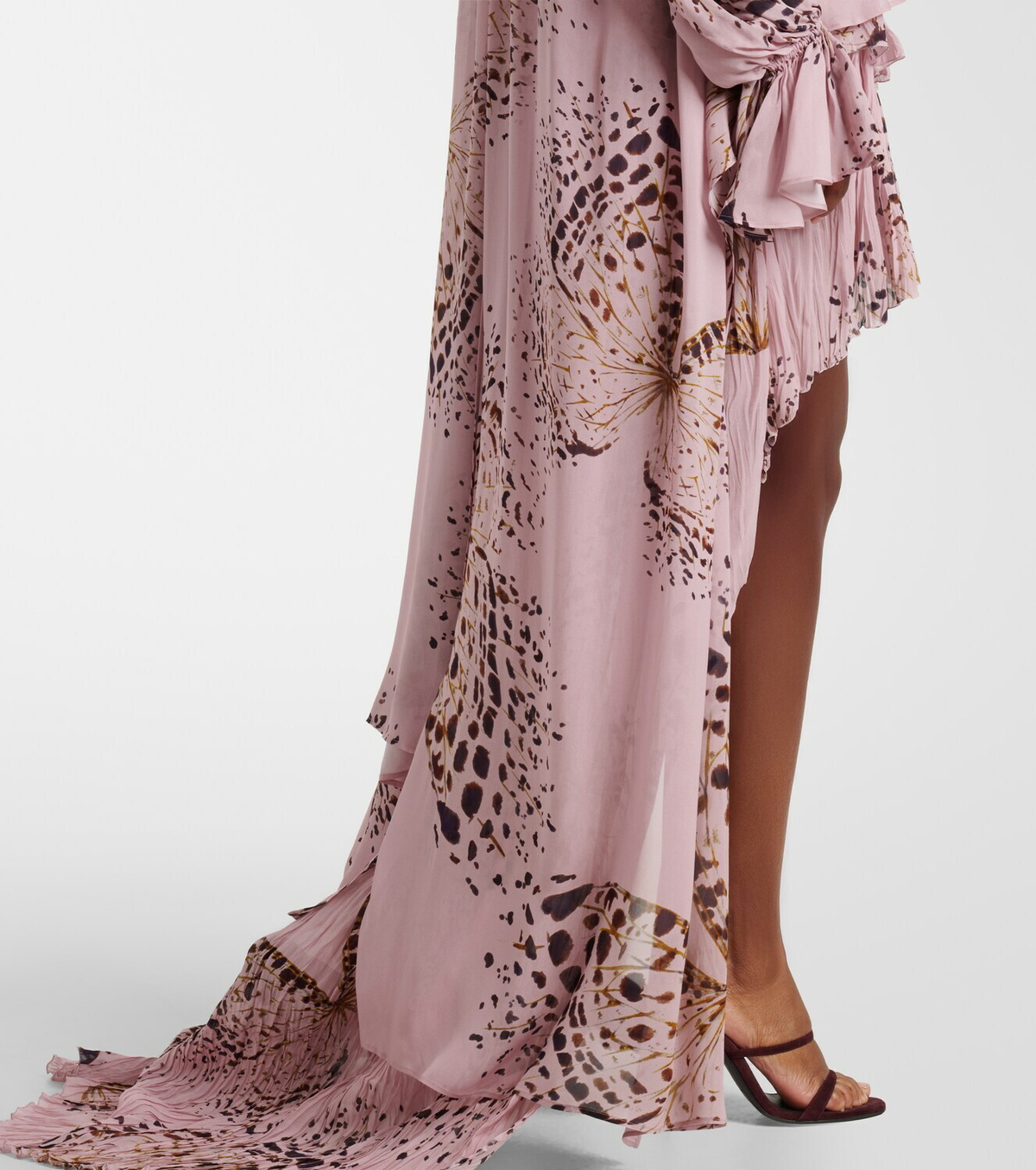Blumarine Printed asymmetric georgette blouse