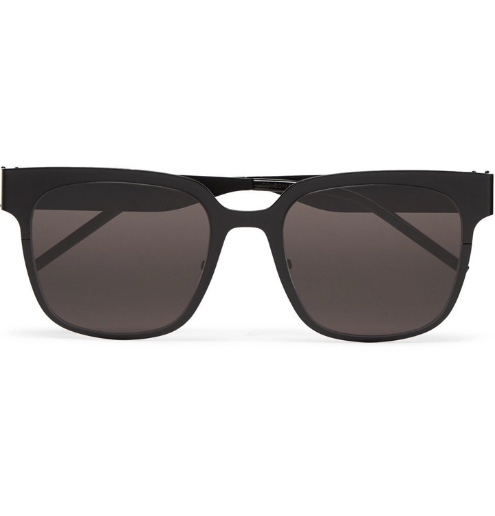 Photo: SAINT LAURENT - Square-Frame Metal Sunglasses - Black