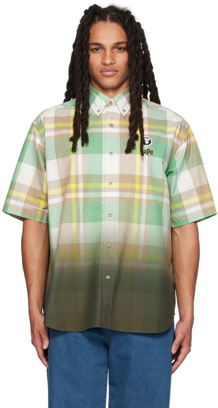 Photo: AAPE by A Bathing Ape Green Plaid Shirt