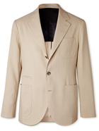 BRUNELLO CUCINELLI - Unstructured Herringbone Paper and Silk-Blend Suit Jacket - Neutrals