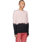Alexander McQueen Pink and Black Dip Dye Printed Sweater