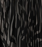 Sacai - Zebra-print midi skirt