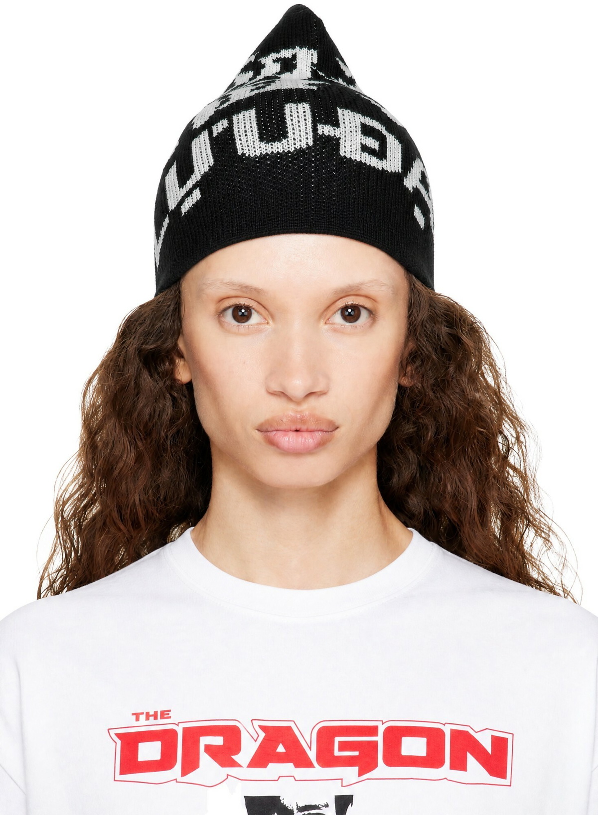 LU'U DAN Black & White 'L-D SHEISTY' Beanie