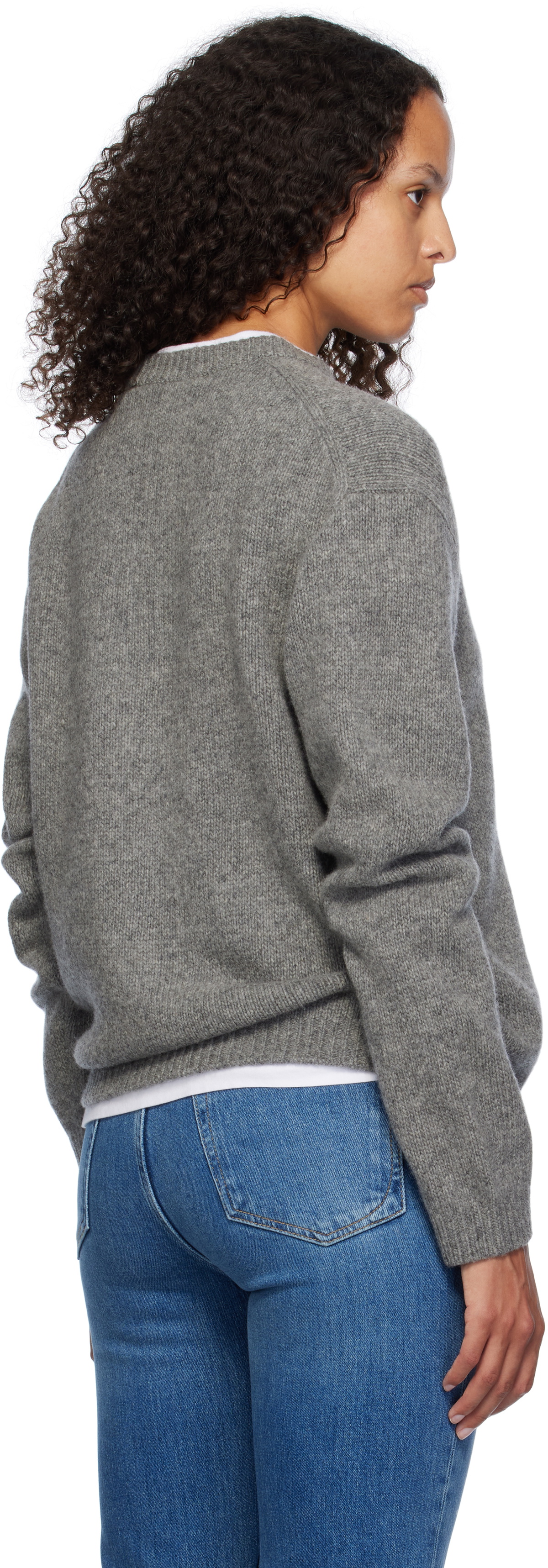 Maison Kitsuné Gray Dressed Fox Intarsia Sweater