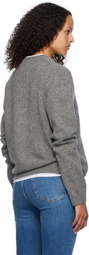 Maison Kitsuné Gray Dressed Fox Intarsia Sweater
