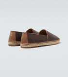 Brunello Cucinelli Leather-trimmed espadrilles