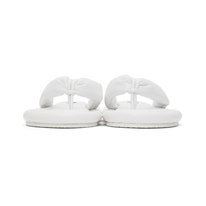 【MM6 Maison Margiela】Women's Padded White Sandals MM6 Maison Margiela Padded Leather Sandals | White | FARFETCH