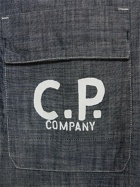 C.P. COMPANY Chambray Long Sleeved Logo Shirt