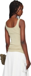 OPEN YY Beige Ribbed Tank Top