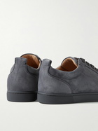 Christian Louboutin - Louis Junior Spikes Cap-Toe Suede Sneakers - Gray