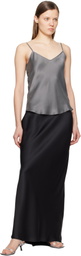 ANINE BING Black Bar Silk Maxi Skirt
