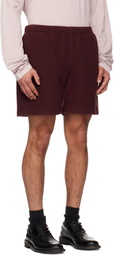 Rier SSENSE Exclusive Burgundy Fleece Shorts
