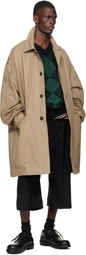 Dries Van Noten Beige Loose Cotton Mac Coat