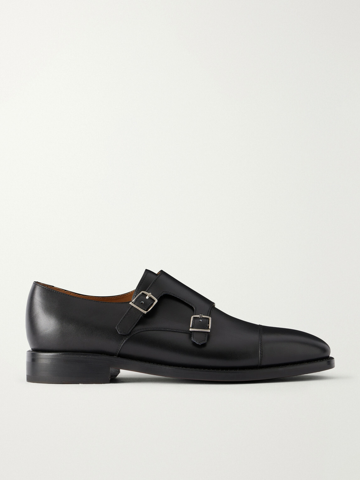 MORJAS - Leather Monk-Strap Shoes - Black
