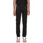 Alexander McQueen Black Leather-Trimmed Jeans