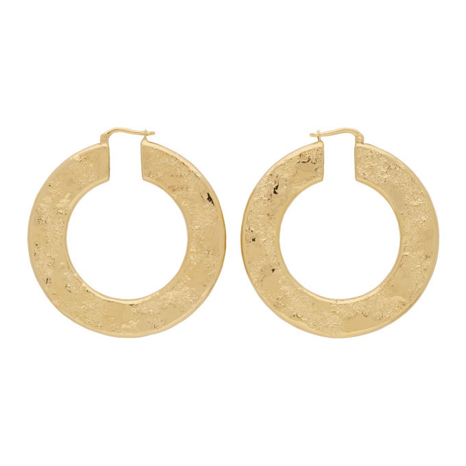 Jil Sander polished hinged hoop earrings - Gold