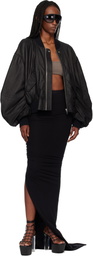 Rick Owens Black Temple Secchia Flight Leather Jacket