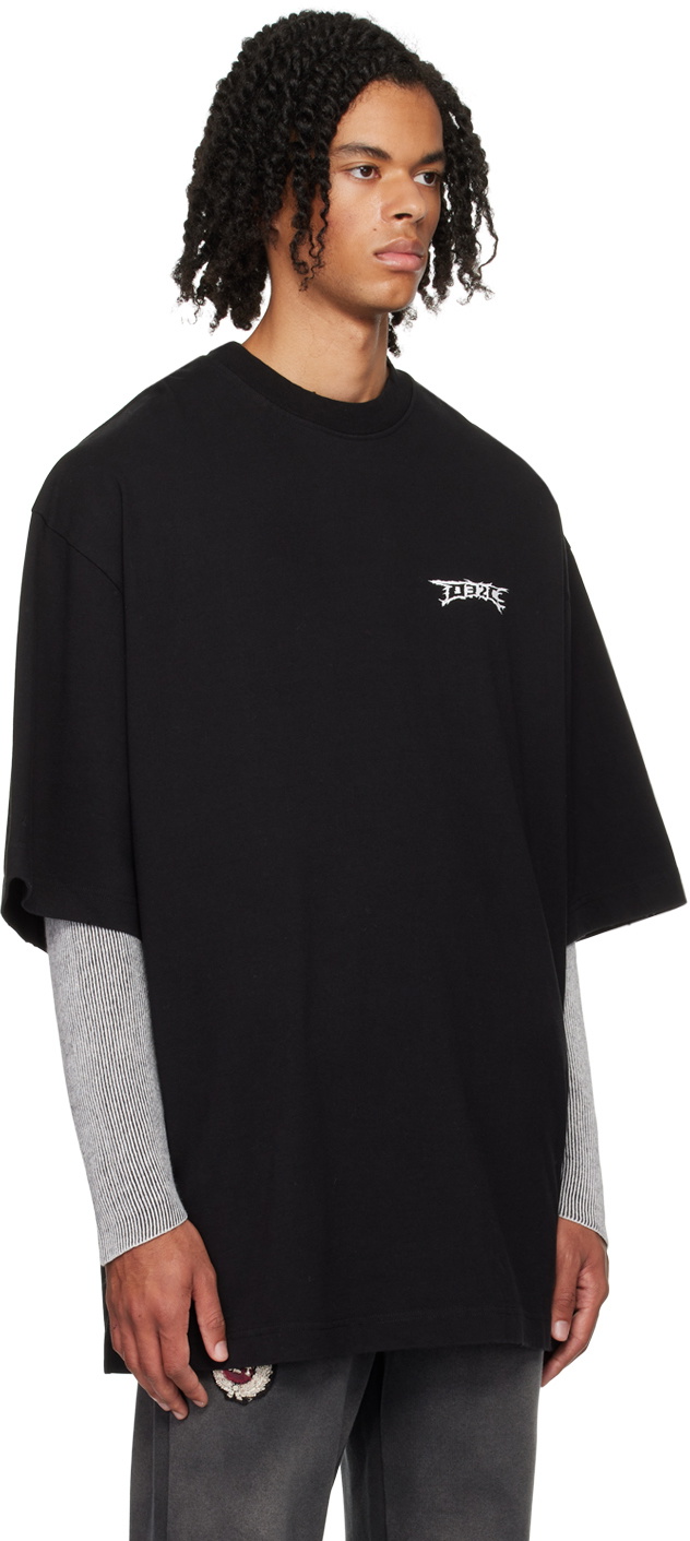 【おすすめ！】032c ブラック Nerve Shatter 長袖Tシャツ Black Nerve Shatter Long Sleeve T-Shirt by 032c on Sale