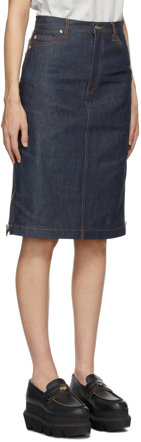 sacai ×A.P.C コラボレーション denim skirt - ひざ丈ワンピース