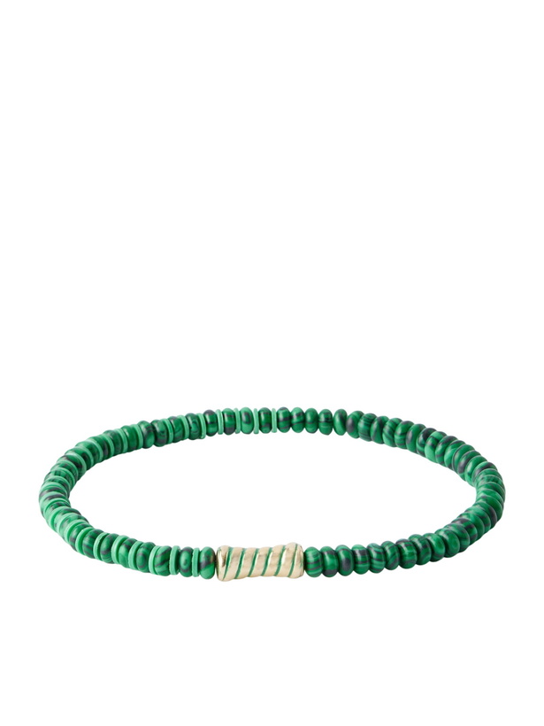 Photo: Luis Morais - 14-Karat Gold Malachite Beaded Bracelet