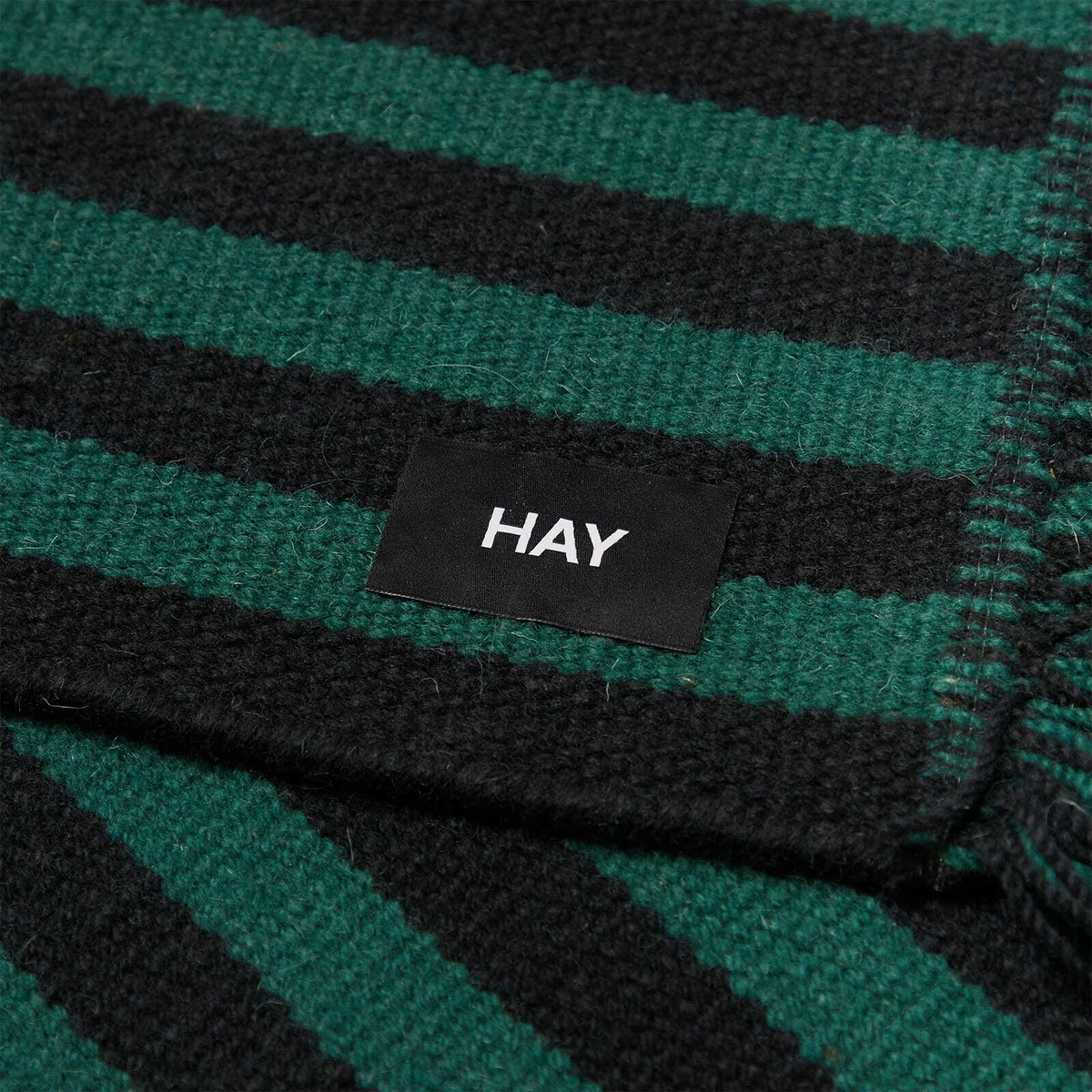 HAY Stripes Wool Runner 95 x 52 in Green HAY