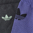Adidas Originals Crew Sock - 2 Pack in Black/Light Purple